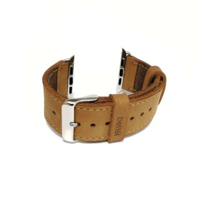 Genuine tan leather strap for Apple Watch width 38 & 40mm