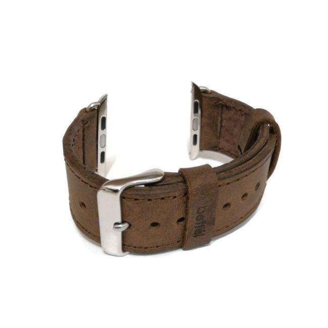 Genuine brown leather strap for Apple Watch width 42 & 44mm