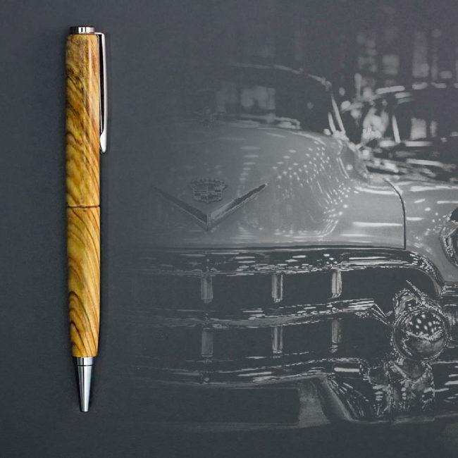 Wild Olive Wooden Pen, chrome device