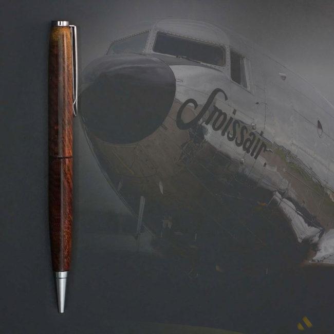 Bubinga Wood Pen, device chrome