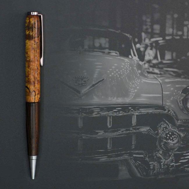 Kugelschreiber aus Eisen & Wengé-Holz
