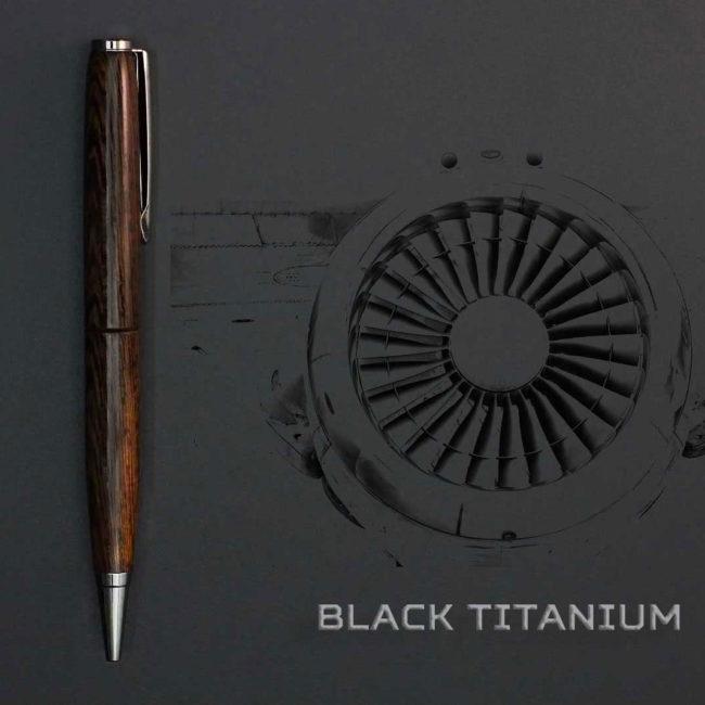 Wenge Wood Pen, black titanium device
