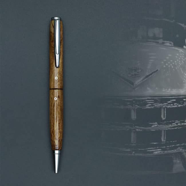 Kugelschreiber aus Rosen-Holz – Chrom-Gerät